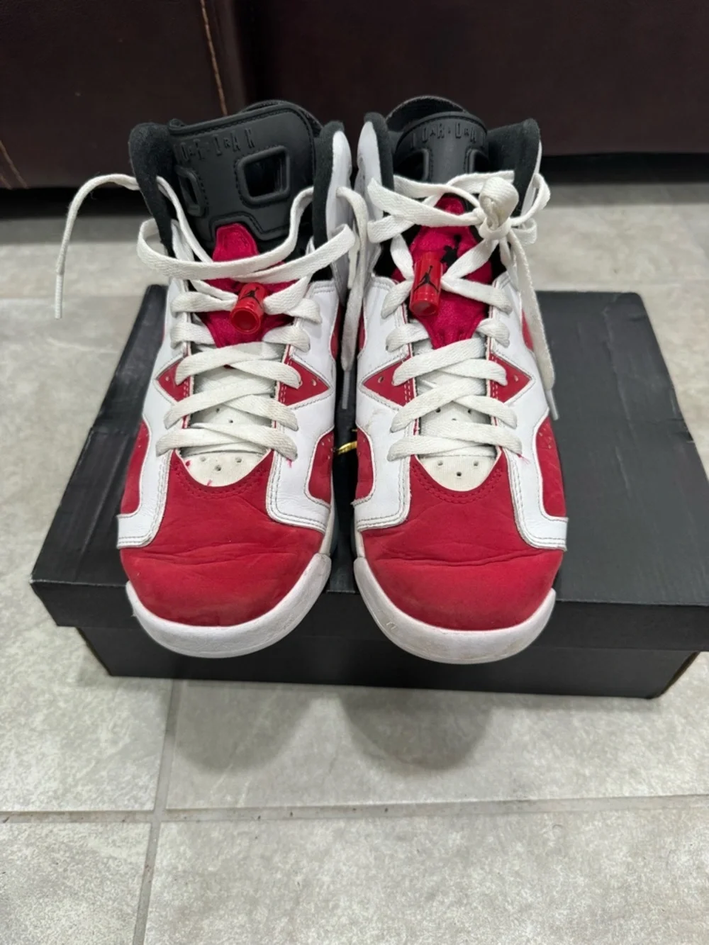 Size 6.5Y/8 Women- Jordan 6 Retro OG Mid Carmine - Picture 2 of 6